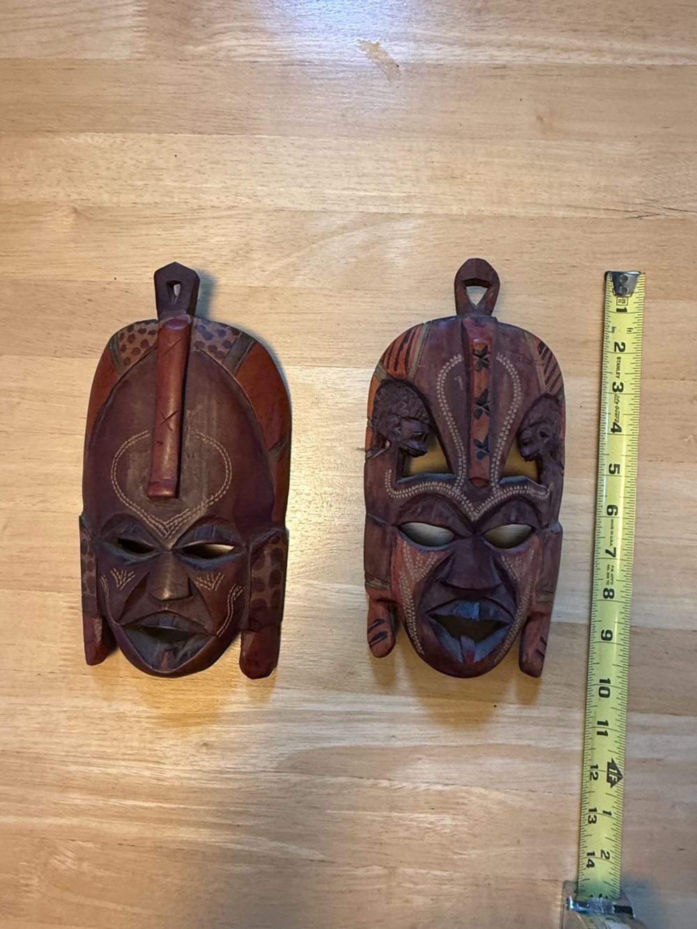 Handcrafted Wooden Decorative Mask - Rich Brown Kenyan Accent (Pair)